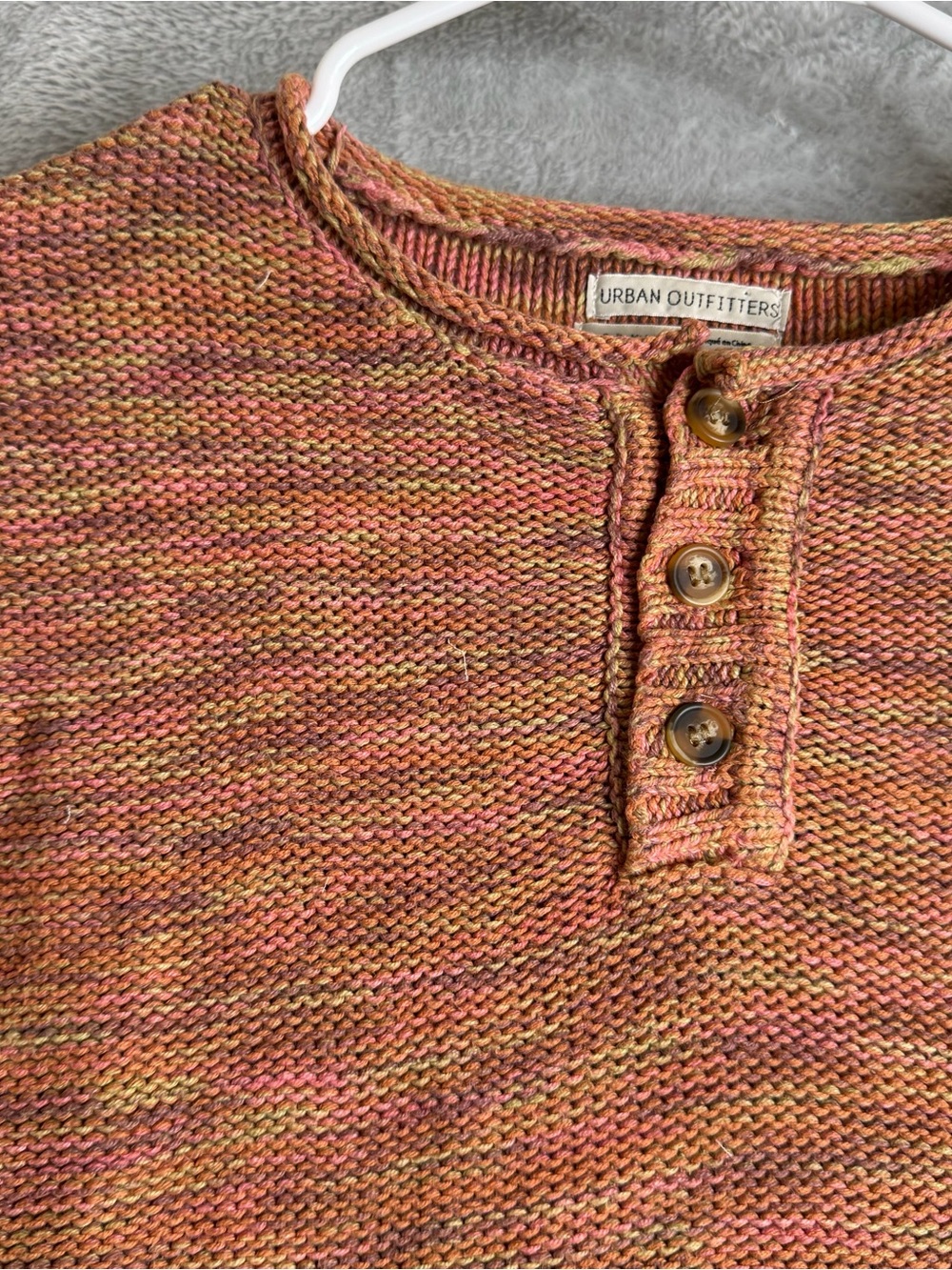 Urban Outfitters Top Womens S Orange Sweater Vest Knit Cropped Boho Granola - Picture 2 of 9